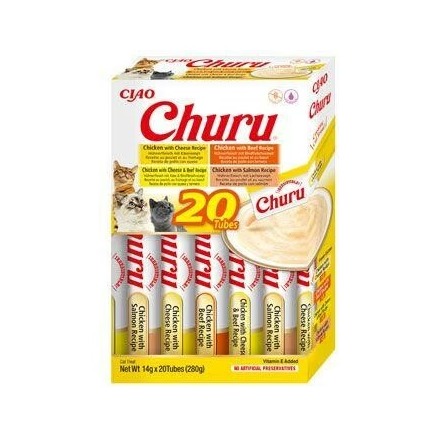 Pamlsok Inaba Churu cat Kura s hovädzím mäsom 4 príchute 20 túb 280 g